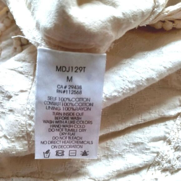 Miss Me Boho Vest Womens Medium Bohemian Hippie Flower Fringe Cut Out - Picture 10 of 11